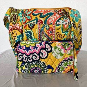 Vera Bradley saddle bag with wristlet